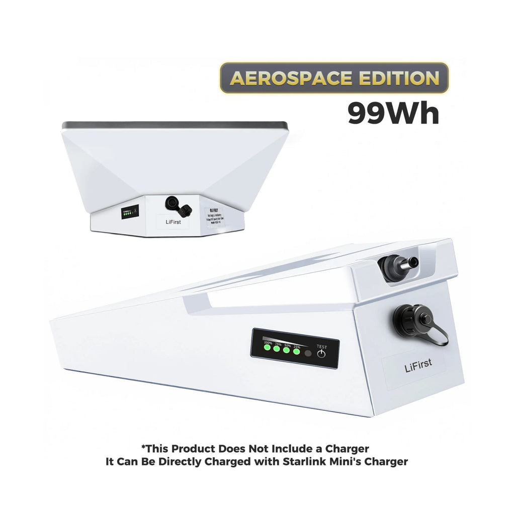 99 Wh Starlink Mini Aviation - Grade Portable Battery – Hollow Triangle Structure, IP65 Waterproof, Ergonomic, Quick - Release Mount - LiFirstPOWER