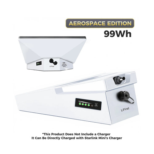 99 Wh Starlink Mini Aviation - Grade Portable Battery – Hollow Triangle Structure, IP65 Waterproof, Ergonomic, Quick - Release Mount - LiFirstPOWER