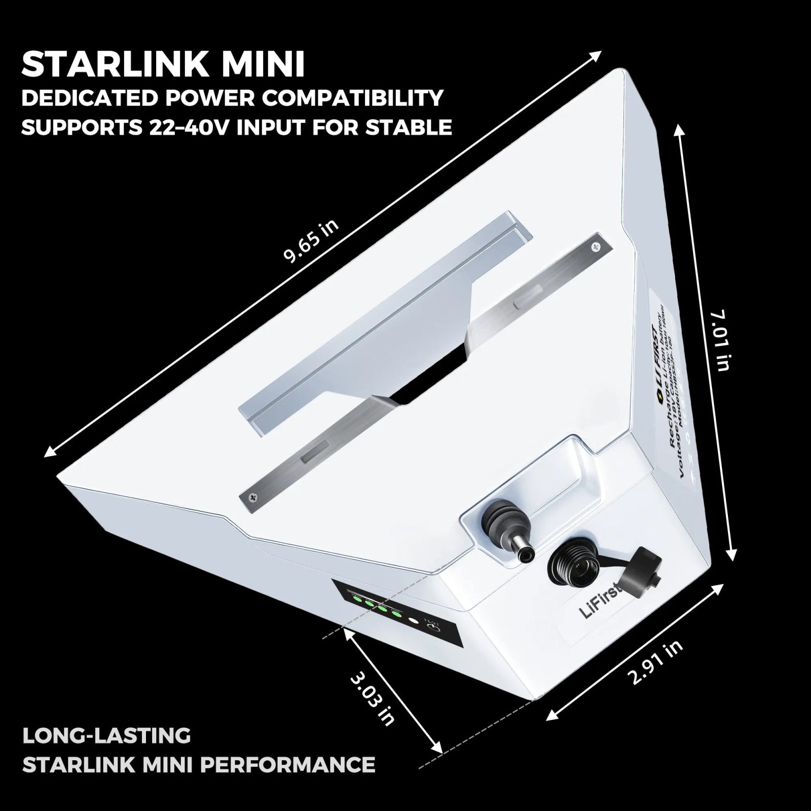 99 Wh Starlink Mini Aviation - Grade Portable Battery – Hollow Triangle Structure, IP65 Waterproof, Ergonomic, Quick - Release Mount - LiFirstPOWER