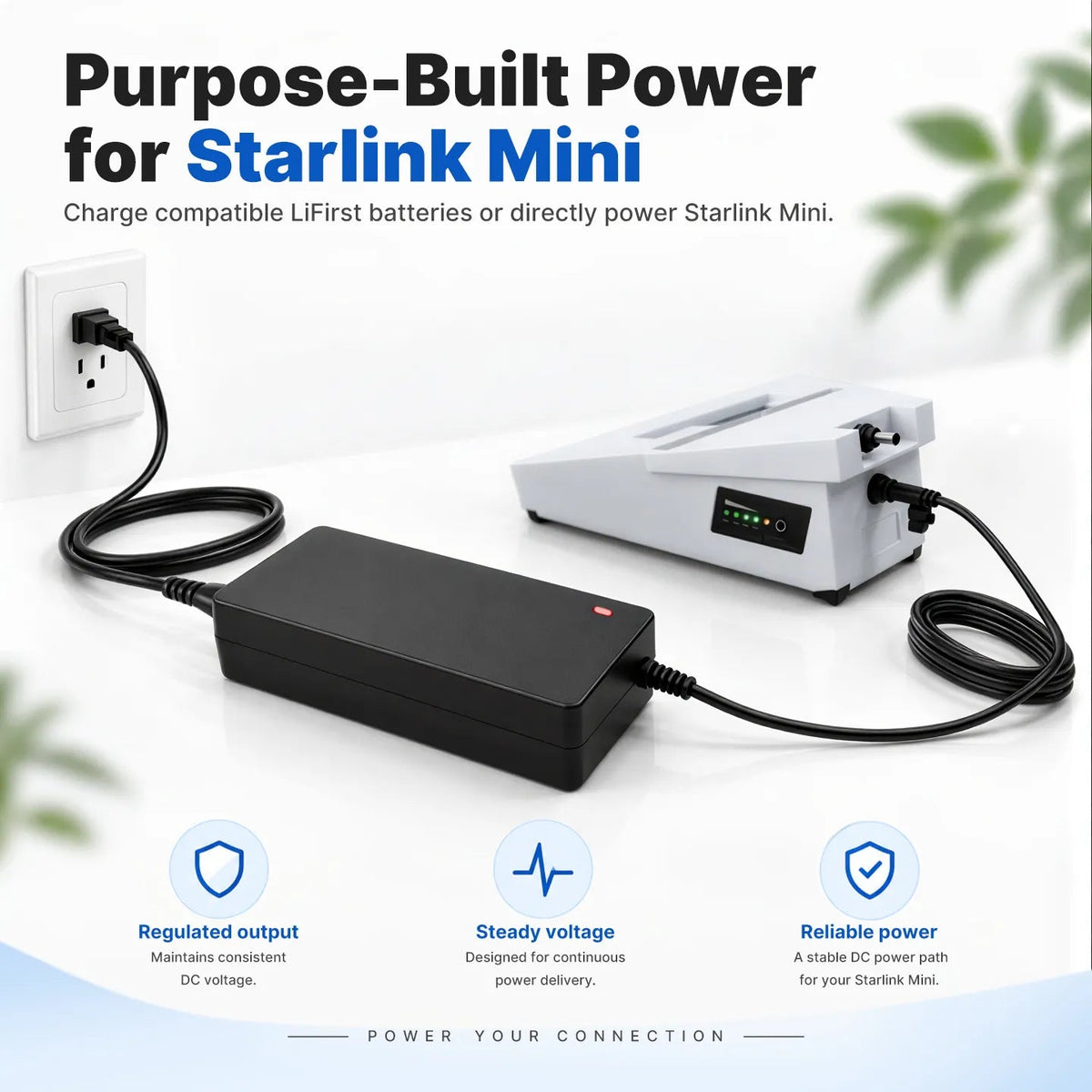 LiFirst 25.2V 3A AC Power Adapter for Starlink Mini and LiFirst Batteries